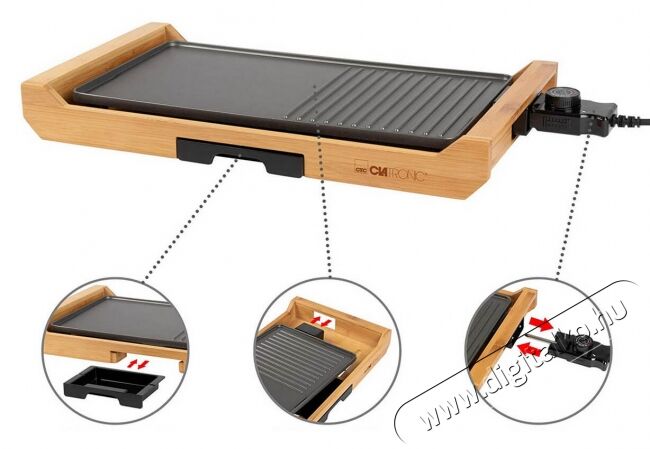 Clatronic TG 3697 grillsütő Konyhai termékek - Konyhai kisgép (sütés / főzés / hűtés / ételkészítés) - Kontakt grill sütő / sütőlap - 360604