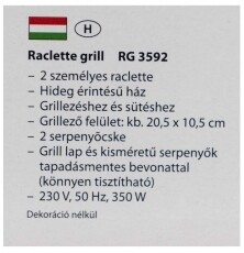 Clatronic RG 3592 raclette grill Konyhai termékek - Konyhai kisgép (sütés / főzés / hűtés / ételkészítés) - Kontakt grill sütő / sütőlap - 347922