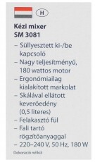 Clatronic SM 3081 botmixer Konyhai termékek - Konyhai kisgép (előkészítés / feldolgozás) - Botmixer - 347926