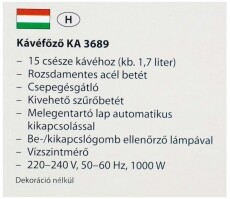 Clatronic KA 3689 Kávéfőző - kék Konyhai termékek - Kávéfőző / kávéörlő / kiegészítő - Presszó kávéfőző - 347136