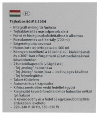 Clatronic MS 3654 tejhabosító - fekete Konyhai termékek - Kávéfőző / kávéörlő / kiegészítő - Tejhabosító - 322224