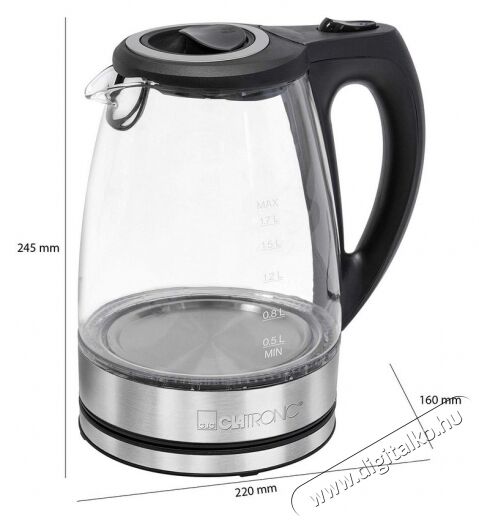 Clatronic WKS 3744 G Vízforraló - inox Konyhai termékek - Vízforraló / teafőző - 359633