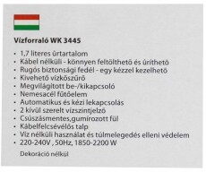 Clatronic WK 3445 Vízforraló - piros Konyhai termékek - Vízforraló / teafőző - 347951