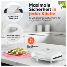 Clatronic ST 3813 fehér szendvicssütő Konyhai termékek - Konyhai kisgép (sütés / főzés / hűtés / ételkészítés) - Melegszendvics / gofri sütő - 510346
