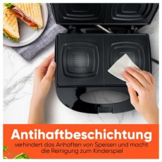 Clatronic ST 3814 fekete szendvicssütő Konyhai termékek - Konyhai kisgép (sütés / főzés / hűtés / ételkészítés) - Melegszendvics / gofri sütő - 510345