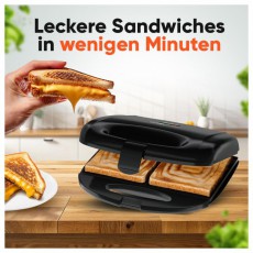 Clatronic ST 3814 fekete szendvicssütő Konyhai termékek - Konyhai kisgép (sütés / főzés / hűtés / ételkészítés) - Melegszendvics / gofri sütő - 510345