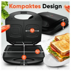 Clatronic ST 3814 fekete szendvicssütő Konyhai termékek - Konyhai kisgép (sütés / főzés / hűtés / ételkészítés) - Melegszendvics / gofri sütő - 510345