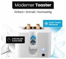 Clatronic TA 3801 fehér kenyérpirító Konyhai termékek - Konyhai kisgép (sütés / főzés / hűtés / ételkészítés) - Kenyérpirító - 510344