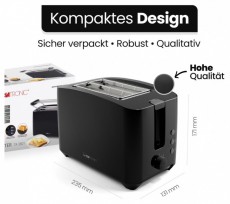 Clatronic TA 3801 fekete kenyérpirító Konyhai termékek - Konyhai kisgép (sütés / főzés / hűtés / ételkészítés) - Kenyérpirító - 510343