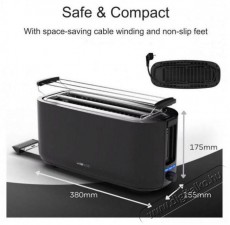 Clatronic TA 3802 fekete kenyérpirító Konyhai termékek - Konyhai kisgép (sütés / főzés / hűtés / ételkészítés) - Kenyérpirító - 510342