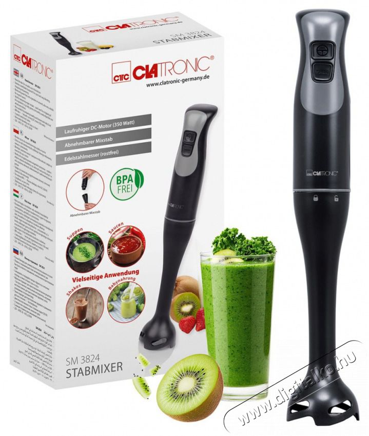 Clatronic SM 3824 fekete botmixer Konyhai term&eacute;kek - Konyhai kisg&eacute;p (elők&eacute;sz&iacute;t&eacute;s / feldolgoz&aacute;s) - Botmixer - 529149