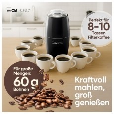 Clatronic KSW 3806 fekete elektromos kávédaráló Konyhai termékek - Kávéfőző / kávéörlő / kiegészítő - Kávédaráló / őrlő - 531158