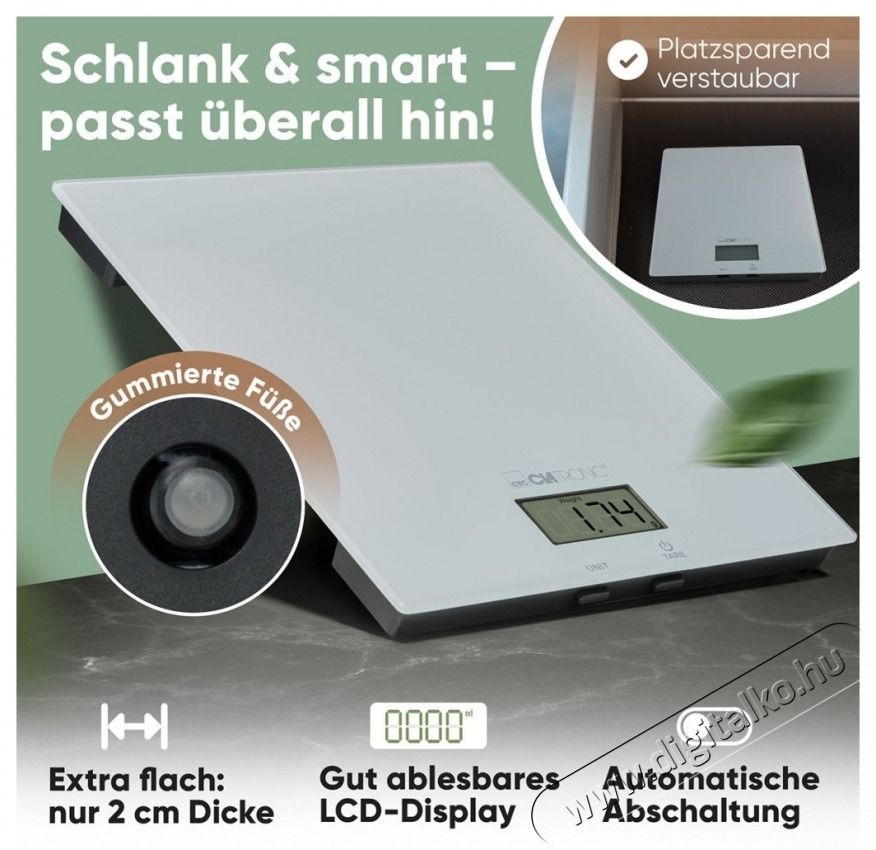 Clatronic KW 3820 feh&eacute;r &Uuml;veg konyhai m&eacute;rleg Konyhai term&eacute;kek - Konyhai m&eacute;rleg - 531157