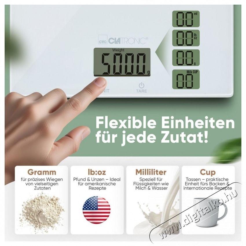 Clatronic KW 3820 feh&eacute;r &Uuml;veg konyhai m&eacute;rleg Konyhai term&eacute;kek - Konyhai m&eacute;rleg - 531157