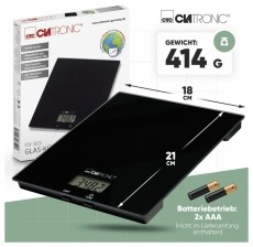Clatronic KW 3820 fekete üveg konyhai mérleg Konyhai termékek - Konyhai mérleg - 531156