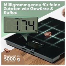 Clatronic KW 3820 fekete üveg konyhai mérleg Konyhai termékek - Konyhai mérleg - 531156