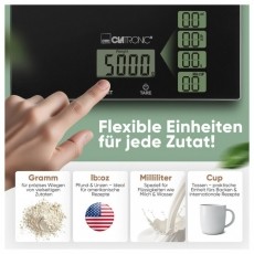 Clatronic KW 3820 fekete üveg konyhai mérleg Konyhai termékek - Konyhai mérleg - 531156