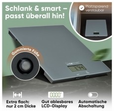 Clatronic KW 3820 szürke üveg konyhai mérleg Konyhai termékek - Konyhai mérleg - 531155