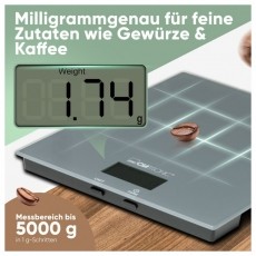 Clatronic KW 3820 szürke üveg konyhai mérleg Konyhai termékek - Konyhai mérleg - 531155