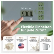 Clatronic KW 3820 szürke üveg konyhai mérleg Konyhai termékek - Konyhai mérleg - 531155