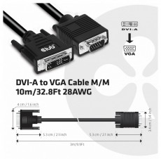 CLUB3D DVI-A - D-SUB 3m kábel Fotó-Videó kiegészítők - Kábel - Egyéb kábel - 441529