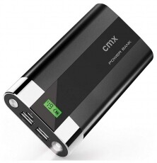 CMX EPB100 10000mAh PowerBank + Zseblámpa fekete - fekete Mobil / Kommunikáció / Smart - Powerbank / Külső akkumulátor és töltő - 342144