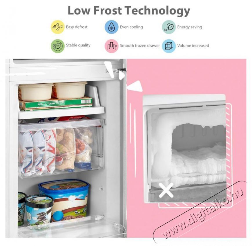 COMFEE RCB169WH2(E) alulfagyaszt&oacute;s hűtőszekr&eacute;ny Konyhai term&eacute;kek - Hűtő, fagyaszt&oacute; (szabadon&aacute;ll&oacute;) - Alulfagyaszt&oacute;s kombin&aacute;lt hűtő - 502668