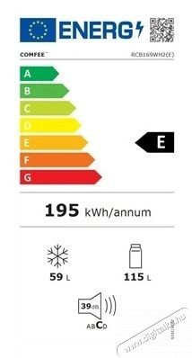COMFEE RCB169WH2(E) alulfagyaszt&oacute;s hűtőszekr&eacute;ny Konyhai term&eacute;kek - Hűtő, fagyaszt&oacute; (szabadon&aacute;ll&oacute;) - Alulfagyaszt&oacute;s kombin&aacute;lt hűtő - 502668