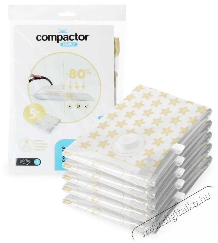 Compactor 5 darabos k&eacute;szlet Compress L 100 liter, van&iacute;lia illattal, 70 &times; 100 cm H&aacute;ztart&aacute;s / Otthon / K&uuml;lt&eacute;r - Lak&aacute;sfelszerel&eacute;s - T&aacute;rol&oacute; - 503485