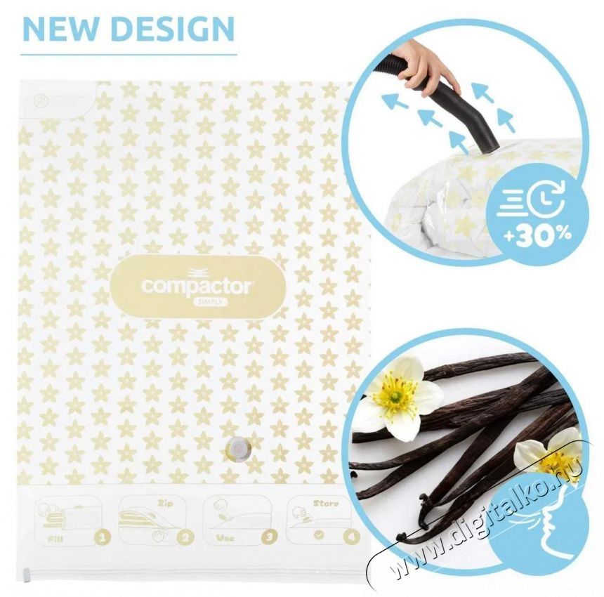 Compactor 5 darabos k&eacute;szlet Compress L 100 liter, van&iacute;lia illattal, 70 &times; 100 cm H&aacute;ztart&aacute;s / Otthon / K&uuml;lt&eacute;r - Lak&aacute;sfelszerel&eacute;s - T&aacute;rol&oacute; - 503485