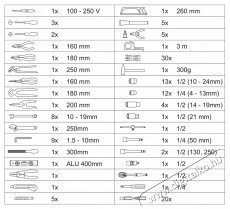 Compass szerszámkészlet 139 darabos, ALU PROFI Háztartás / Otthon / Kültér - Szerszám - Csavarhúzó / kulcs / fúró / szerszám készlet - 523257