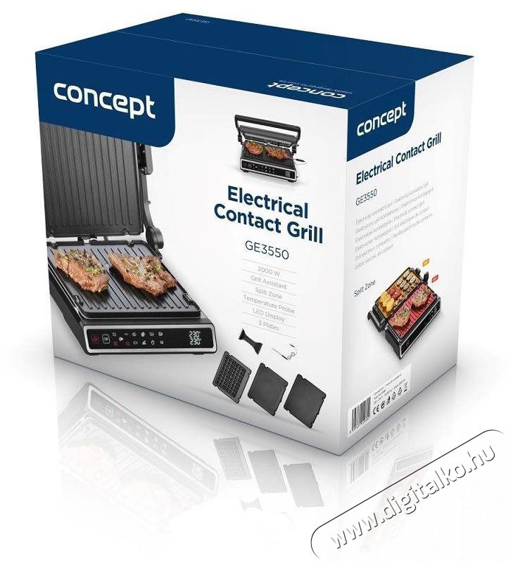 Concept GE3550 Konyhai term&eacute;kek - Konyhai kisg&eacute;p (s&uuml;t&eacute;s / főz&eacute;s / hűt&eacute;s / &eacute;telk&eacute;sz&iacute;t&eacute;s) - Kontakt grill s&uuml;tő / s&uuml;tőlap - 523338