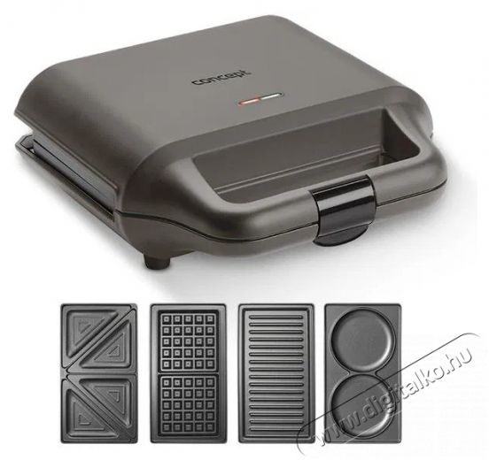Concept SV3057 4in1 Konyhai termékek - Konyhai kisgép (sütés / főzés / hűtés / ételkészítés) - Melegszendvics / gofri sütő - 523271