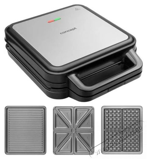 Concept SV3080 Family 3in1 1200 W Konyhai termékek - Konyhai kisgép (sütés / főzés / hűtés / ételkészítés) - Melegszendvics / gofri sütő - 523272
