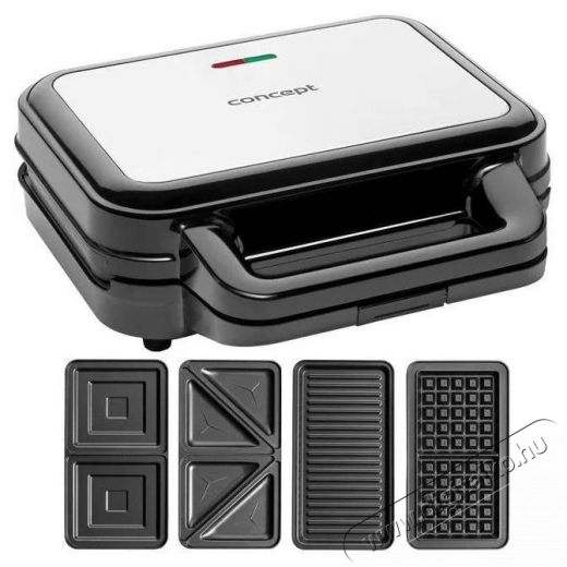 Concept SV3070 XXL 4 az 1-ben 900 W Konyhai termékek - Konyhai kisgép (sütés / főzés / hűtés / ételkészítés) - Melegszendvics / gofri sütő - 523277