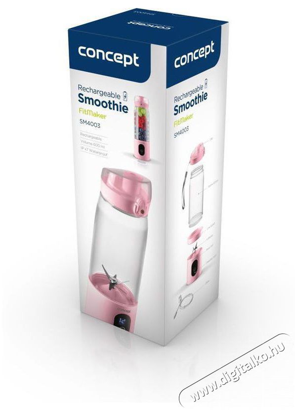 Concept SM4003 Smoothie FitMaker, USB, r&oacute;zsasz&iacute;n turmixg&eacute;p Konyhai term&eacute;kek - Konyhai kisg&eacute;p (elők&eacute;sz&iacute;t&eacute;s / feldolgoz&aacute;s) - Turmixg&eacute;p - 524568