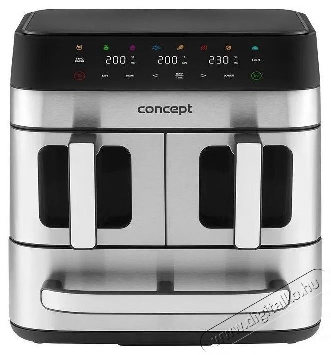 Concept FR9000 PIZZA TRIO Airfryer Konyhai term&eacute;kek - Konyhai kisg&eacute;p (s&uuml;t&eacute;s / főz&eacute;s / hűt&eacute;s / &eacute;telk&eacute;sz&iacute;t&eacute;s) - Olajs&uuml;tő - 531213