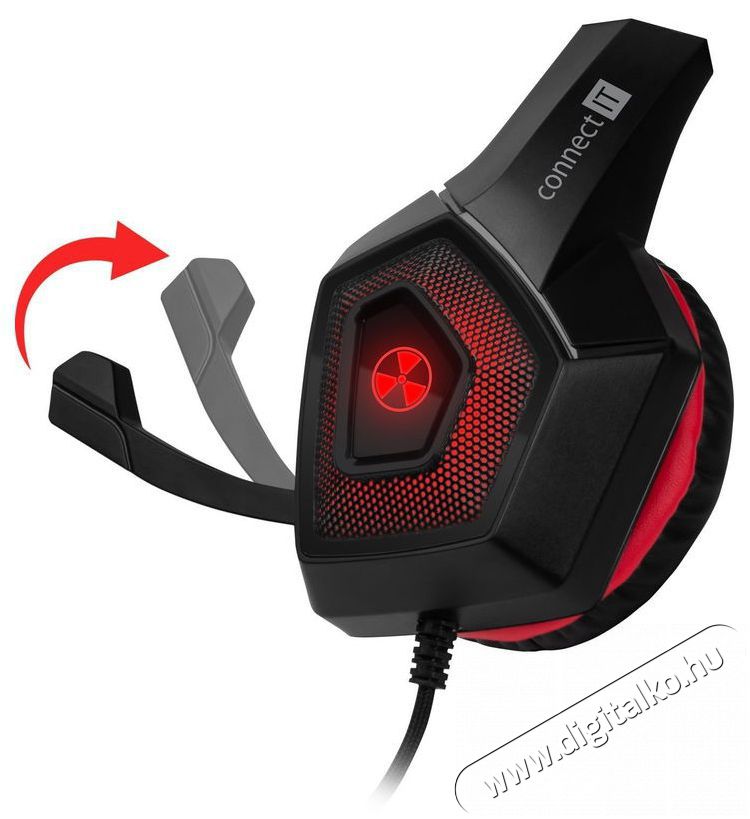 CONNECT IT CHP-5500-RD BATTLE RNBW Ed. 2 Gaming Headset, red Audio-Video / Hifi / Multim&eacute;dia - F&uuml;l &eacute;s Fejhallgat&oacute;k - Fejhallgat&oacute; mikrofonnal / headset - 518635