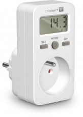 CONNECT IT PowerMeter áramfogyasztás-mérő Háztartás / Otthon / Kültér - Világítás / elektromosság - Hálózati elosztó / hosszabbító / adapter - 523352