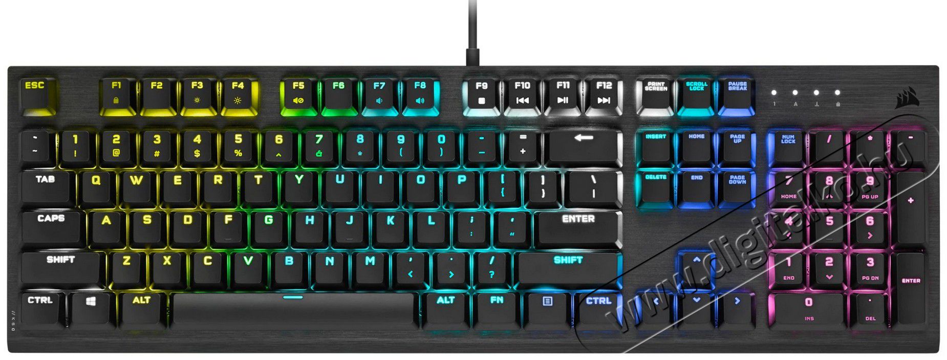 Corsair K60 RGB Pro Cherry MX Speed Low Profile mechanikus gamer billentyűzet Iroda és számítástechnika - Billentyűzet / billentyűzet szett - Vezetékes - 368864