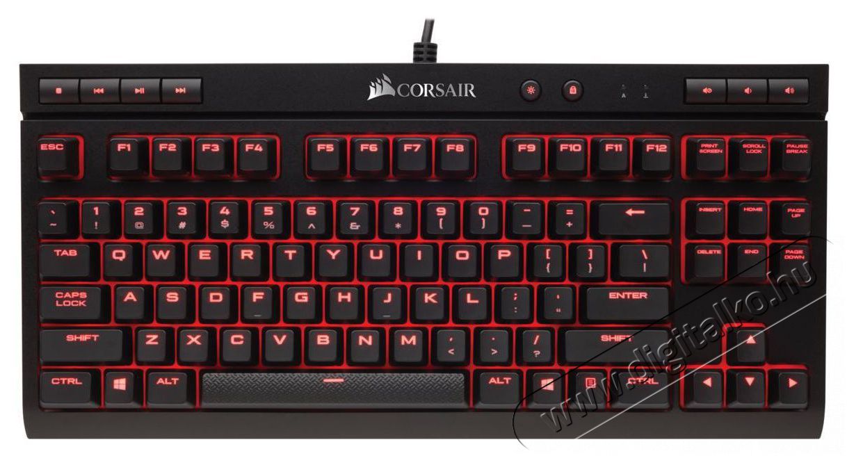 Corsair Gaming K63 Fekete-Piros LED Cherry MX Piros Gamer billentyűzet Iroda &eacute;s sz&aacute;m&iacute;t&aacute;stechnika - Billentyűzet / billentyűzet szett - Vezet&eacute;kes - 368856