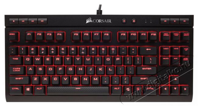 Corsair Gaming K63 Fekete-Piros LED Cherry MX Piros Gamer billentyűzet Iroda &eacute;s sz&aacute;m&iacute;t&aacute;stechnika - Billentyűzet / billentyűzet szett - Vezet&eacute;kes - 368856