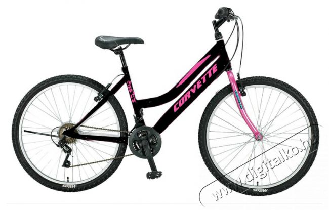 Corvette Crystal Mountain Bike női kerékpár 26 - fekete-rózsaszín Háztartás / Otthon / Kültér - Játék / Sport - Szabadtéri játék - 376496