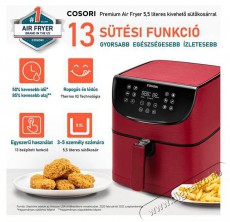 Cosori CP158-AF-RXR FORRÓLEVEGŐS SÜTŐ Konyhai termékek - Konyhai kisgép (sütés / főzés / hűtés / ételkészítés) - Légkeveréses főzőgép / elektromos kukta / multifunkciós sütő - 470517