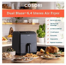 Cosori CAF-P681S-KEUR Dual Blaze sötétszürke 6,4 liter forrólevegős sütő Konyhai termékek - Konyhai kisgép (sütés / főzés / hűtés / ételkészítés) - Légkeveréses főzőgép / elektromos kukta / multifunkciós sütő - 495565