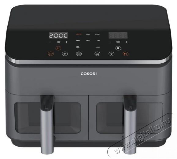 Cosori CAF-R901-AEU Dual Basket Forrólevegős Sütő, fekete Konyhai termékek - Konyhai kisgép (sütés / főzés / hűtés / ételkészítés) - Légkeveréses főzőgép / elektromos kukta / multifunkciós sütő - 500759