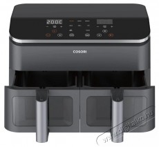 Cosori CAF-R901-AEU Dual Basket Forrólevegős Sütő, fekete Konyhai termékek - Konyhai kisgép (sütés / főzés / hűtés / ételkészítés) - Légkeveréses főzőgép / elektromos kukta / multifunkciós sütő - 500759