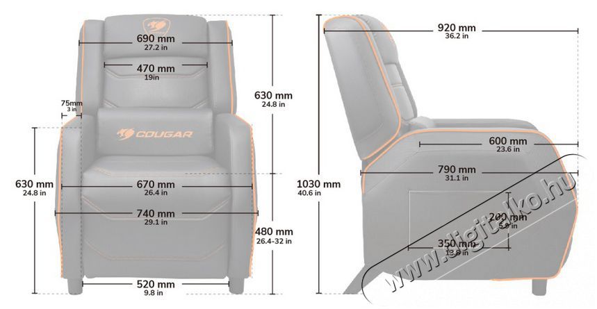 Cougar Ranger S, narancss&aacute;rga Iroda &eacute;s sz&aacute;m&iacute;t&aacute;stechnika - Egy&eacute;b sz&aacute;m&iacute;t&aacute;stechnikai term&eacute;k - 518285