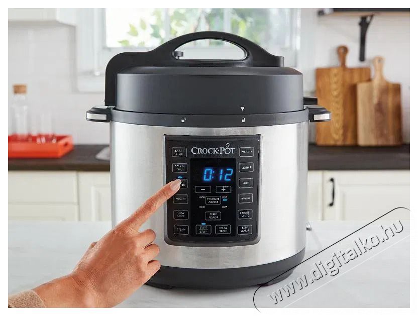 CrockPot Express 5,6 liter Konyhai term&eacute;kek - Konyhai kisg&eacute;p (s&uuml;t&eacute;s / főz&eacute;s / hűt&eacute;s / &eacute;telk&eacute;sz&iacute;t&eacute;s) - L&eacute;gkever&eacute;ses főzőg&eacute;p / elektromos kukta / multifunkci&oacute;s s&uuml;tő - 523412