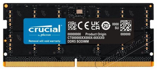 Crucial SO-DIMM 16GB DDR5 4800MHz CL40 Iroda és számítástechnika - Számítógép tartozék - Memória - 503340